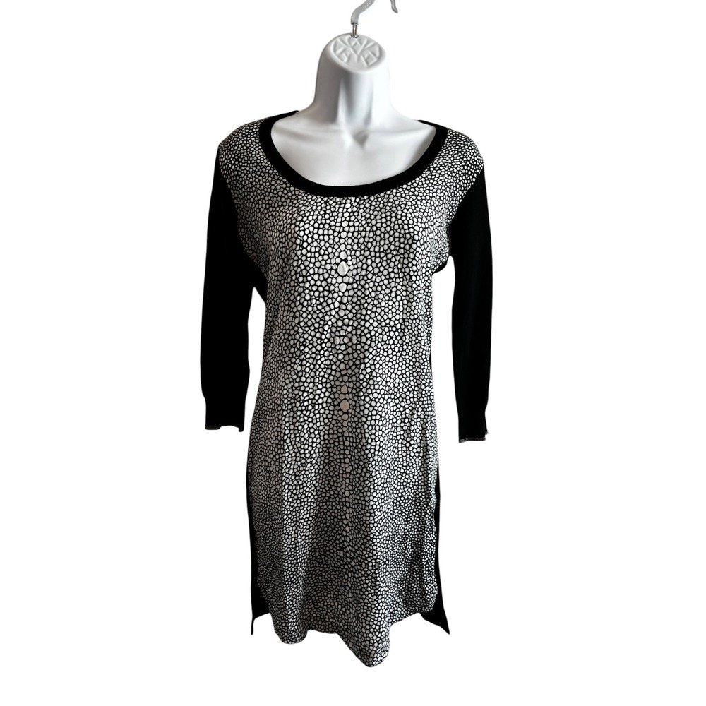 NWT Roberto Cavalli Silk Wool Med Dress IT 40 Black Pebble Print Designer Y2K